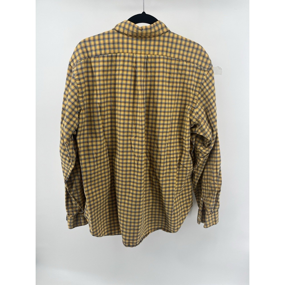 Ralph Lauren Mens XL Classic Fit Plaid Button Down Shirt Yellow Blue Pony Logo - Picture 2 of 8